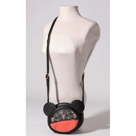 Disney, Danielle Nicole Handbags - Disney Mickey Mouse Crossbody Bag By Danielle Nicole Faux Leather Black & Red